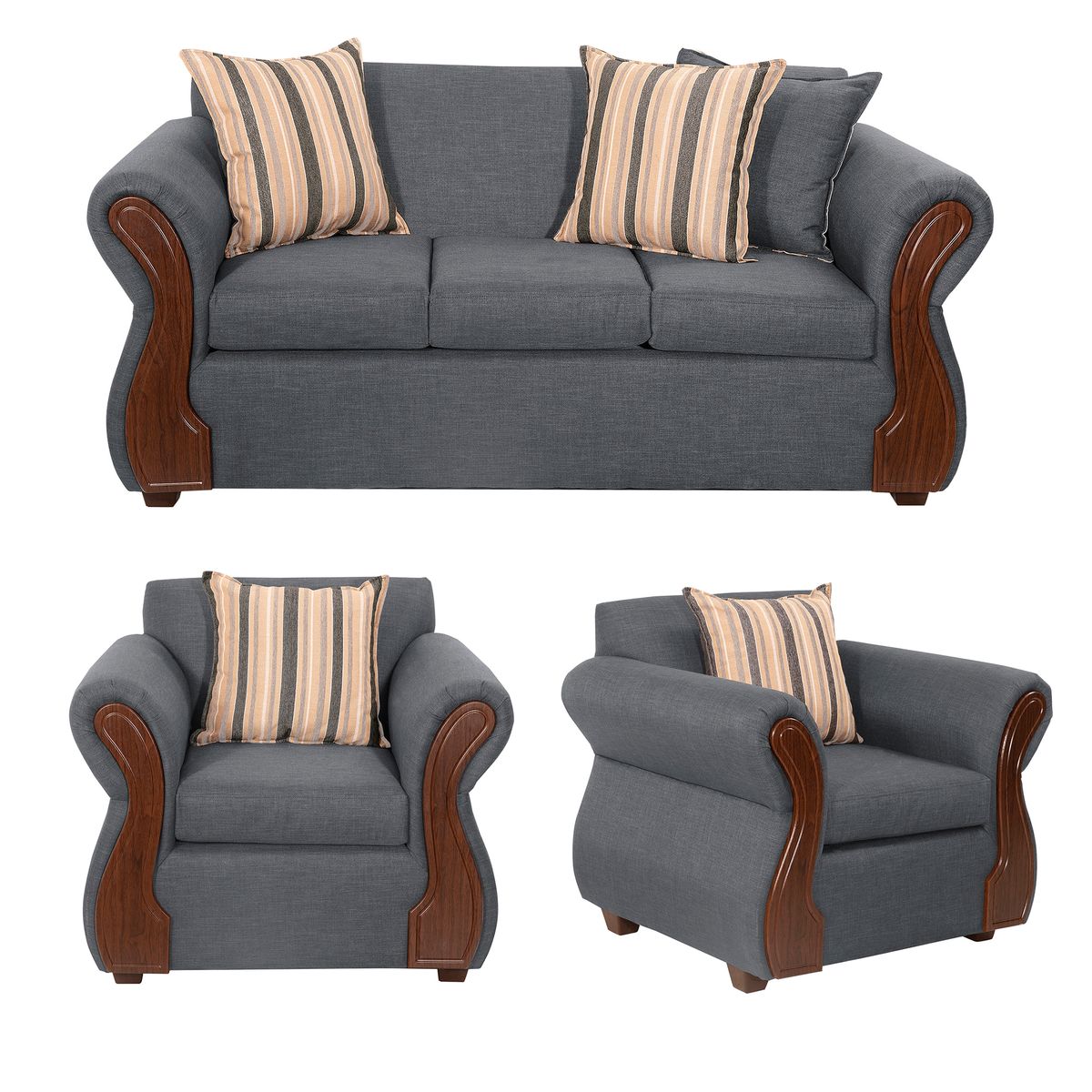 DECOOUTLET - Living Tarento 3.1.1 Tela Gris