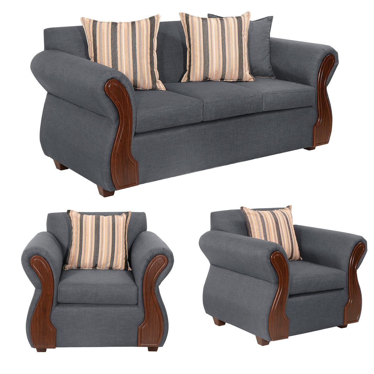 DECOOUTLET - Living Tarento 3.1.1 Tela Gris