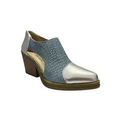 DINASTELLA - Botines de taco alto Celeste de Mujer con Tunel Casuales Danicolle