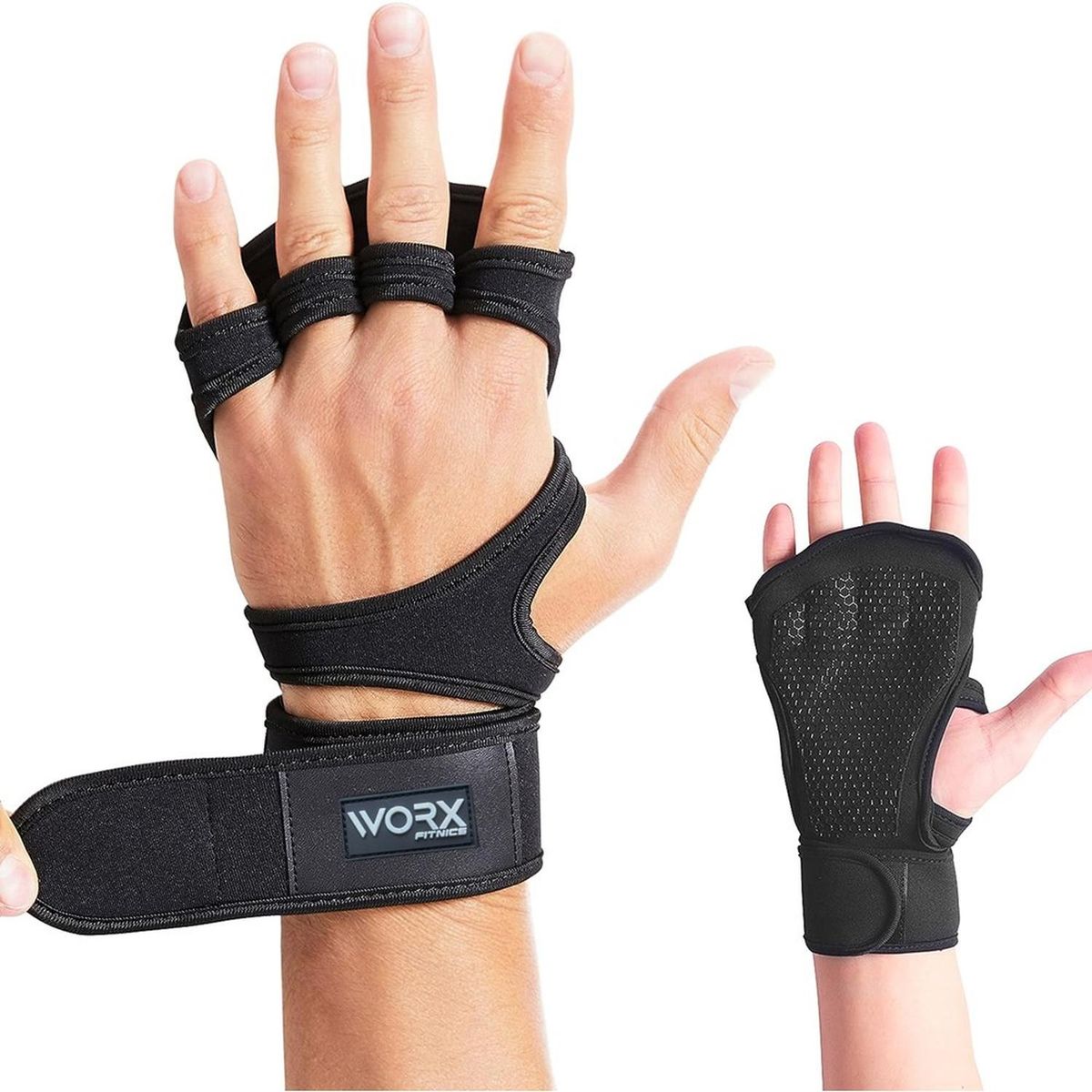WORX - Guantes Entrenamiento Levantamiento Pesas Gym - Negro - L