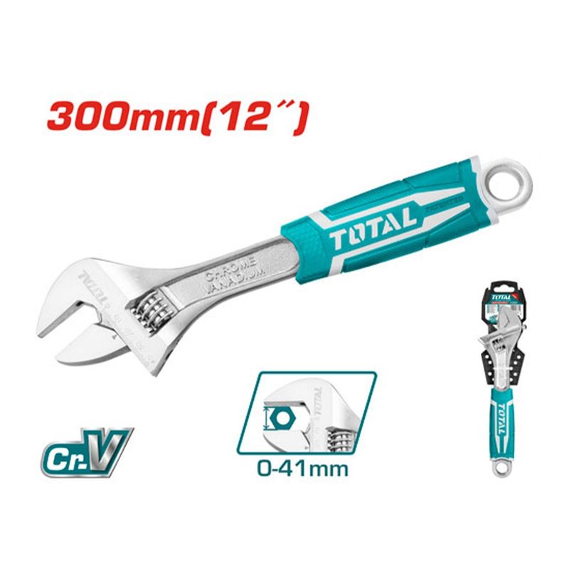 TOTAL TOOLS - Llave Francesa Ajustable 12 Pulgadas TOTAL