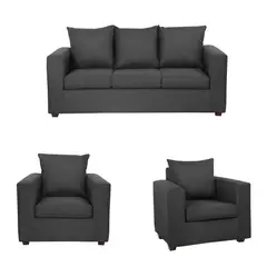 DECOOUTLET - Living Turín 3.1.1 Tela Gris Oscuro