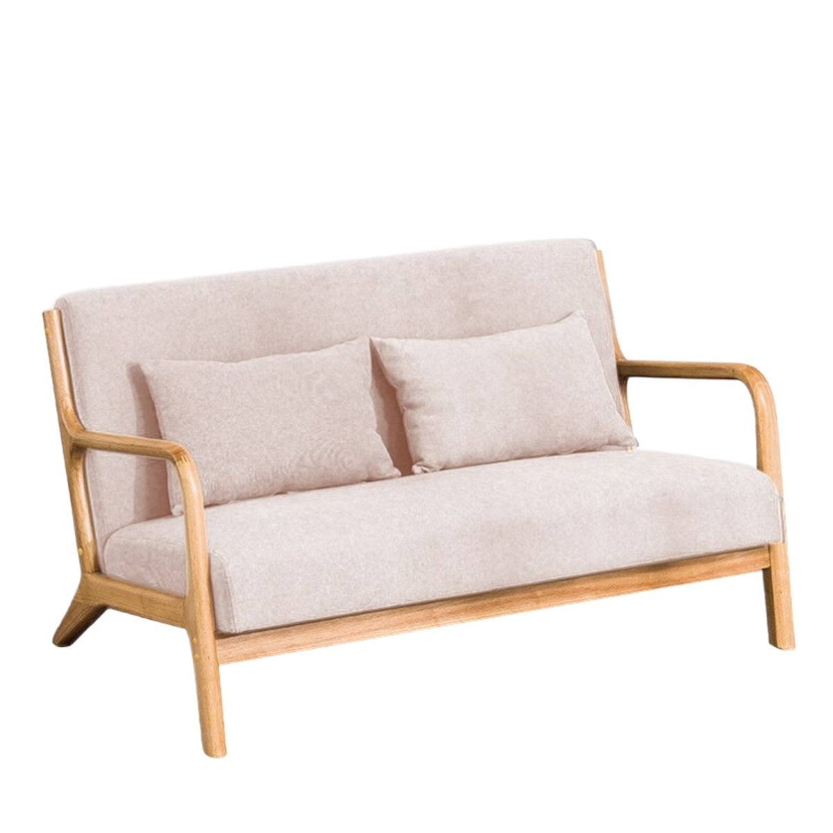 CRUSEC - Sofa de 2 Asientos Moderno de Comedor Con Apoyabrazos beige