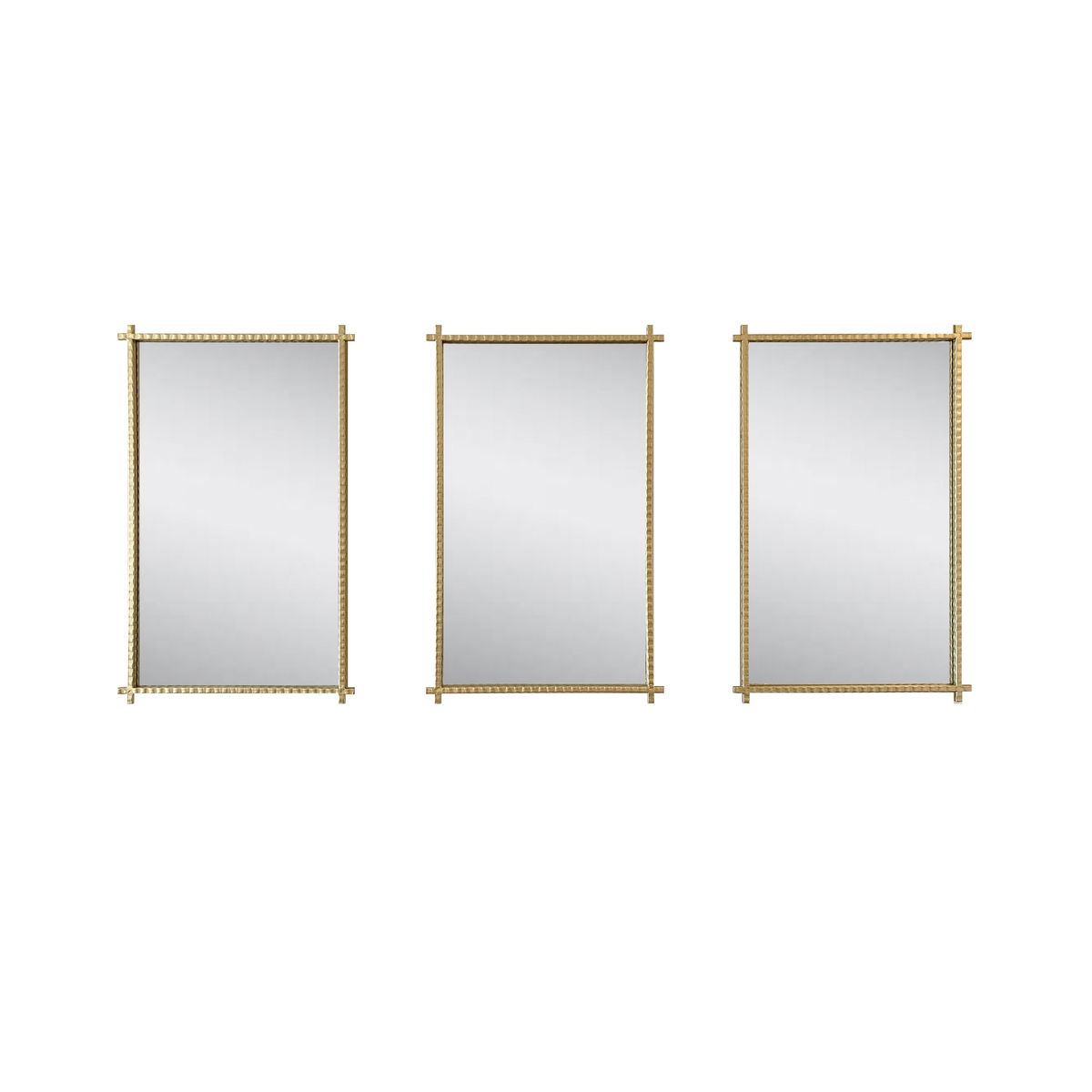 GENERICO - Set 3 Espejos Cruz Dorado 80 x 50 cm WH Deco