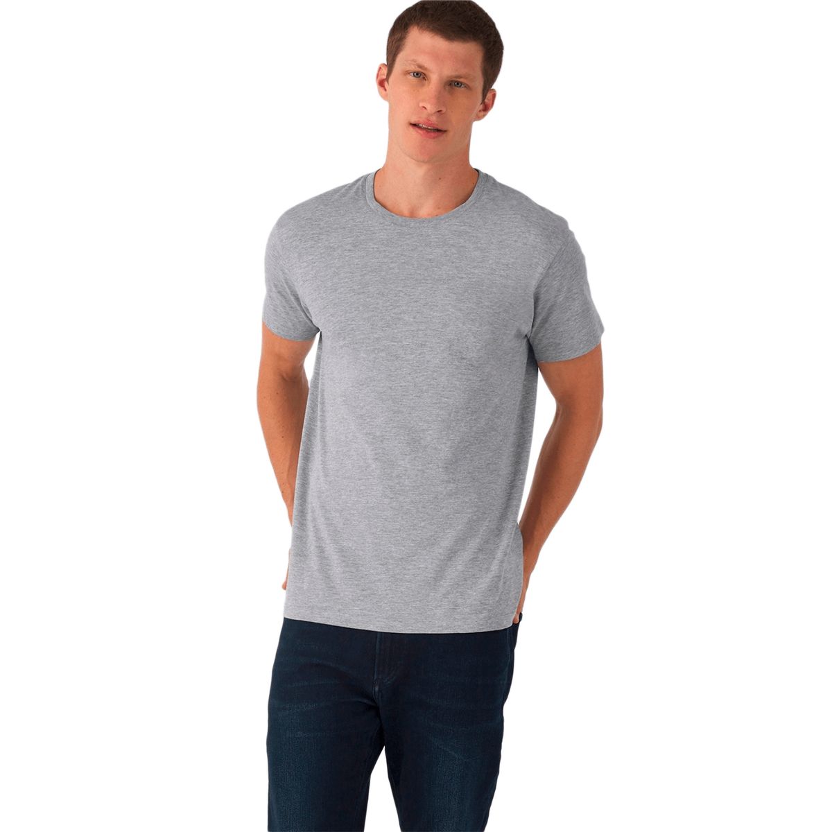 B&C COLLECTION - Polera Orgánica 100% Algodón Vegano #E150 Hombre Gris B&C