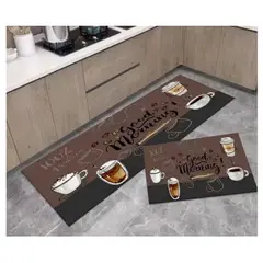 GENERICO - Set Alfombras Cocina Decoración Coffe Vintage Antideslizante