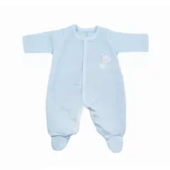 MOONWEAR - Enterito Bordado Bunny Niño Celeste Algodón Peruano