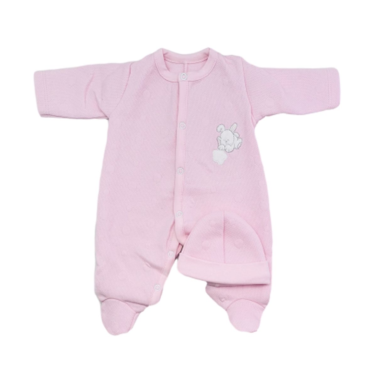 MOONWEAR - Enterito Bordado Bunny Rosa Algodón Peruano