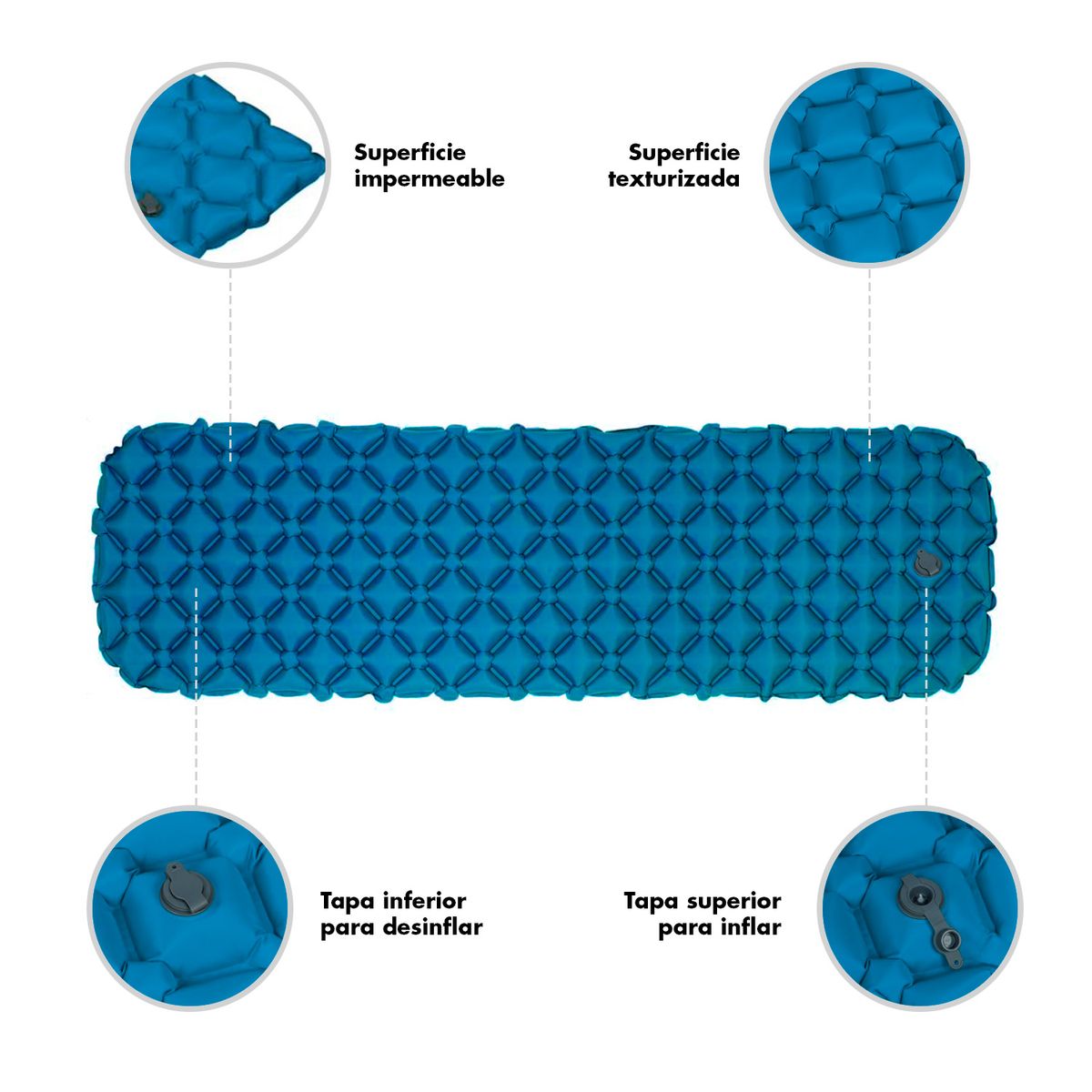RUTTA - Colchon Inflable  Celeste
