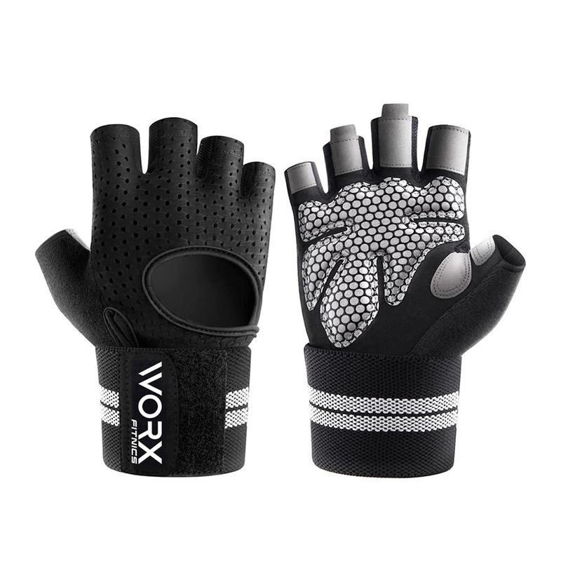 WORX - Guantes Entrenamiento Con Muñequera Pesas Gym - Negro - S