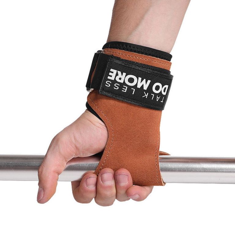Munequeras Grips Calleras Cuero Levantamiento Pesas x2