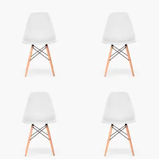 FORM DESIGN - Pack 4 Sillas Comedor Eames DSW Blanco Form
