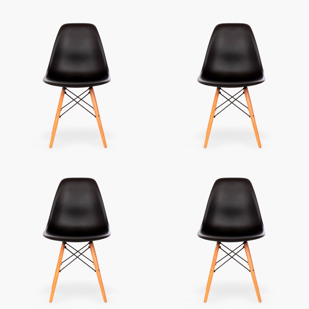 FORM DESIGN - Pack 4 Sillas comedor Eames DSW Negro Form