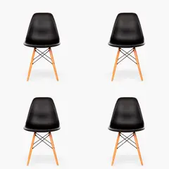 FORM DESIGN - Pack 4 Sillas comedor Eames DSW Negro Form