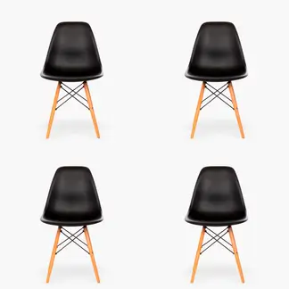 FORM DESIGN - Pack 4 Sillas comedor Eames DSW Negro Form