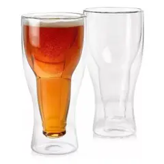 GENERICO - Vaso Para Cerveza Coctel Doble Pared 330 ML Pack X 2