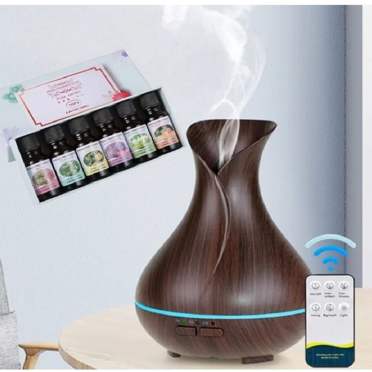 GENERICO - Humidificador 600ML + 6 Esencias Difusor Aromaterapia Aire.