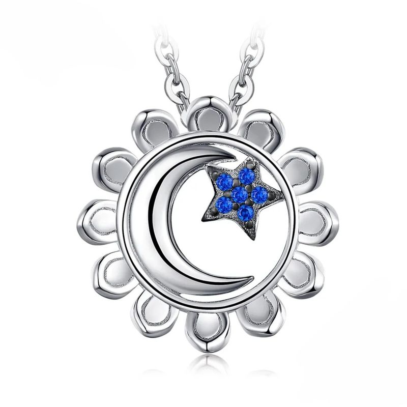 GENERICO - Collar plata 925 sol y luna mujer
