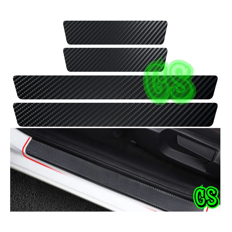 GRAVITY - Sticker Adhesivo Cubre Zocalo Protector Fibra Carbono Negro