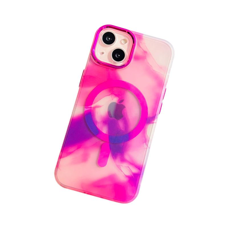 GENERICO - Carcasa para iPhone 13/ iPhone 14 Acuarela - Fucsia