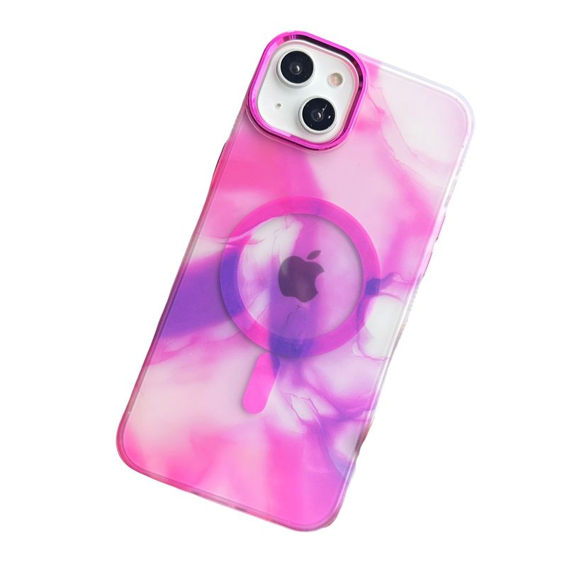 GENERICO - Carcasa para iPhone 14 Plus Acuarela - Fucsia