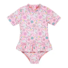 H2O WEAR - Traje de Baño Bebe Niña Entero UV50+ Coral M/Corta
