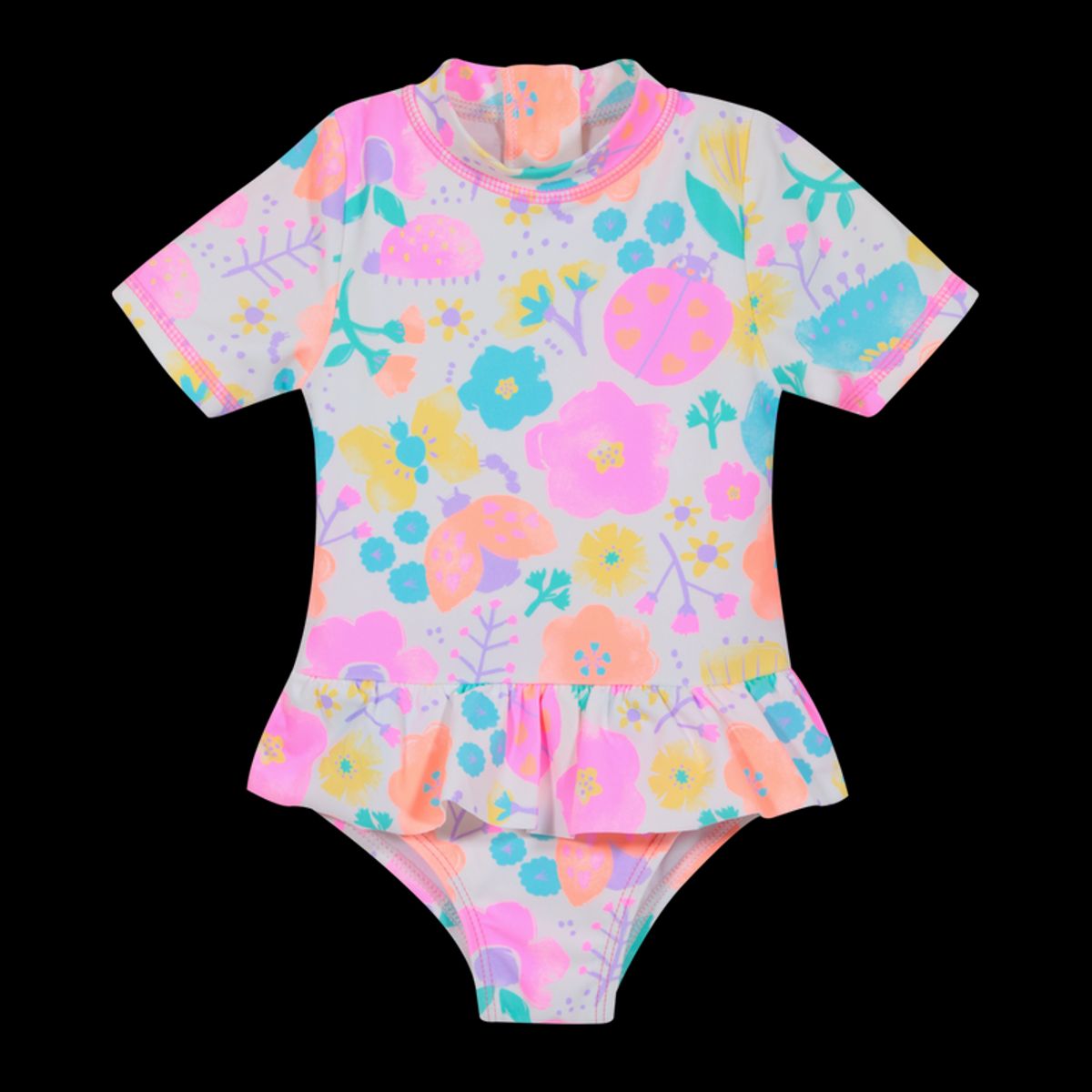 H2O WEAR - Traje de Baño Bebe Niña Entero UV50+ Blanco M/Corta H2O WEAR