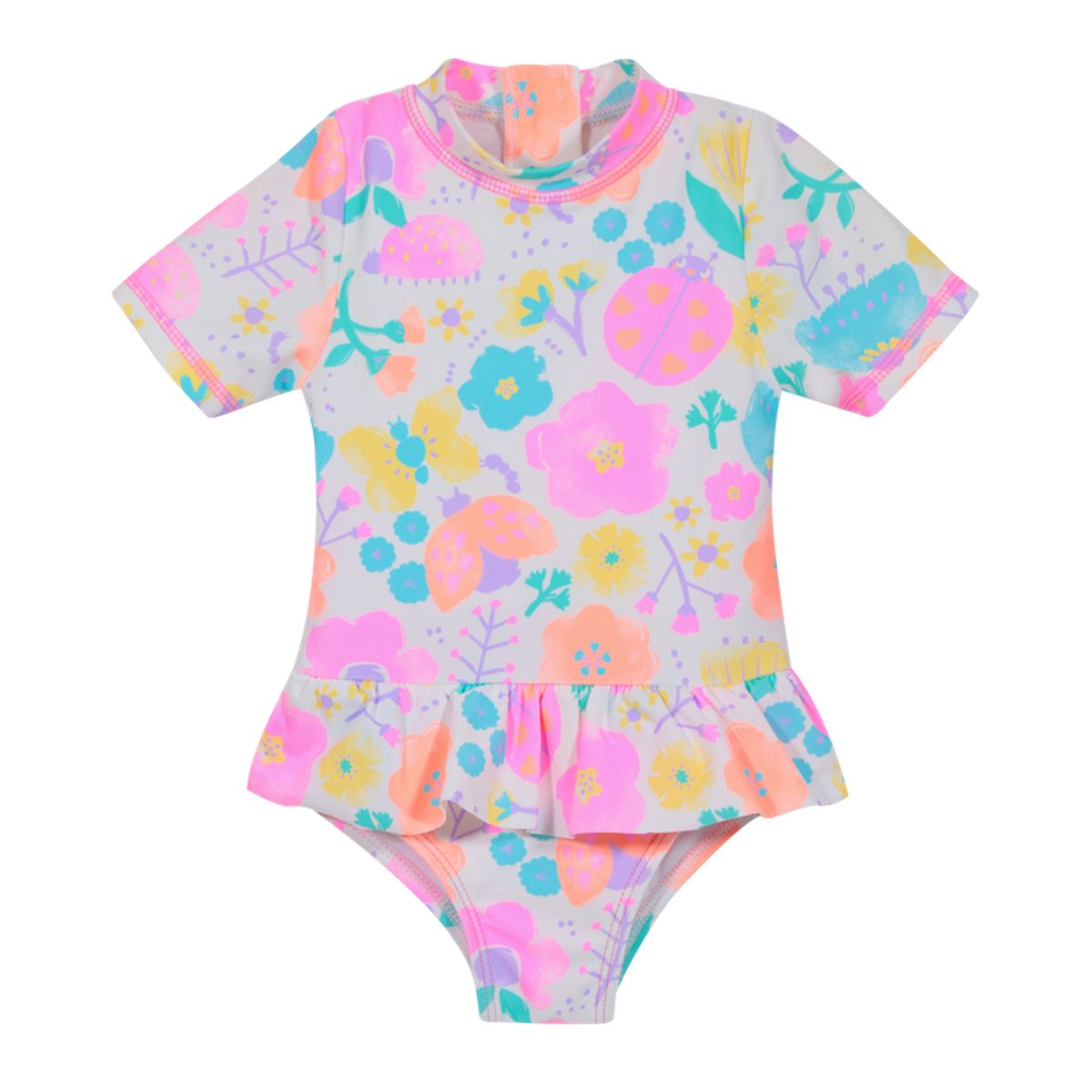 H2O WEAR - Traje de Baño Bebe Niña Entero UV50+ Blanco M/Corta H2O WEAR