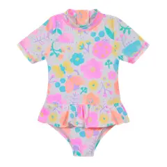 H2O WEAR - Traje de Baño Bebe Niña Entero UV50+ Blanco M/Corta
