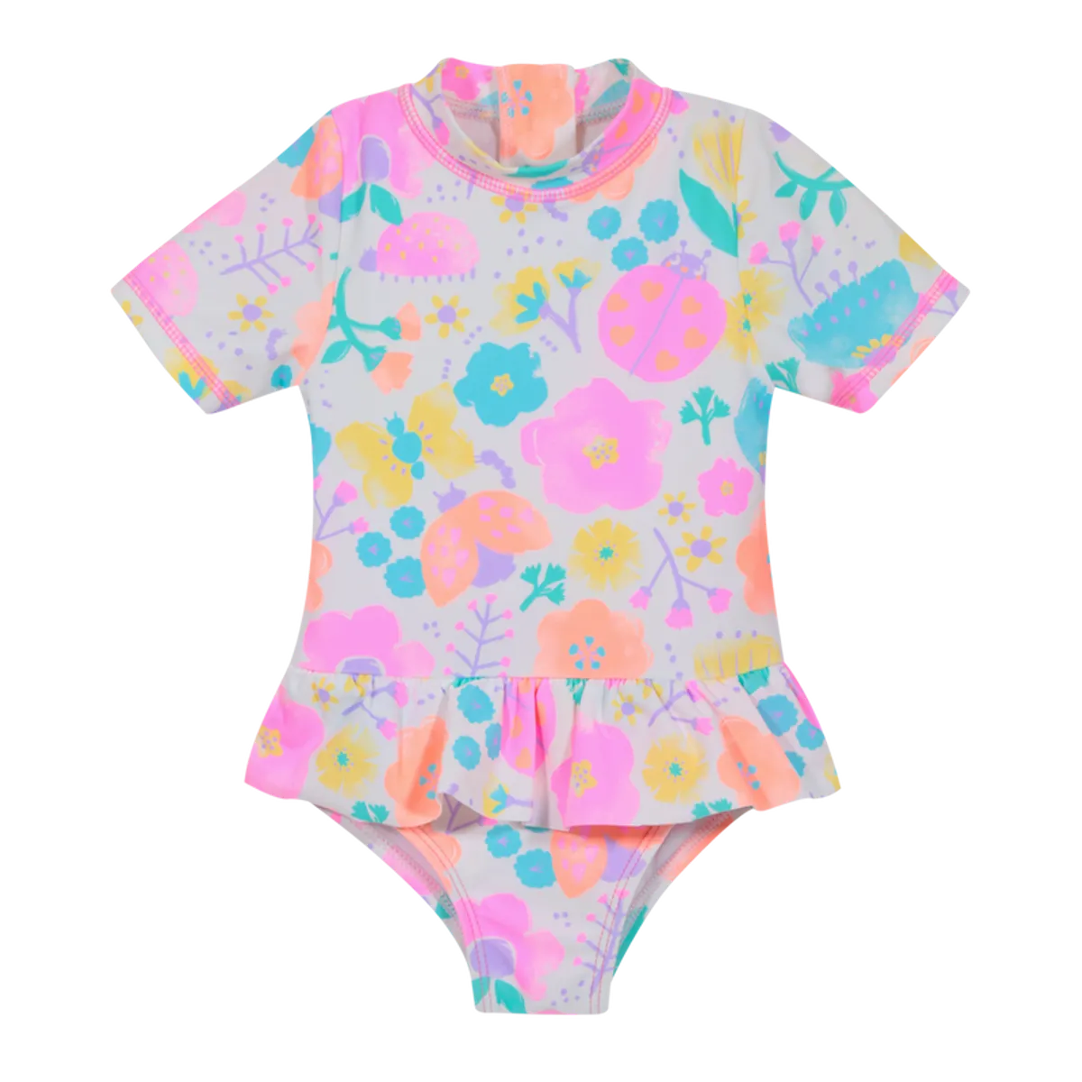 H2O WEAR - Traje de Baño Bebe Niña Entero UV50+ Blanco M/Corta H2O WEAR