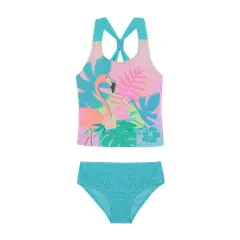 H2O WEAR - Traje de Baño Niña Tankini UV30+ Verde Top Sublimado