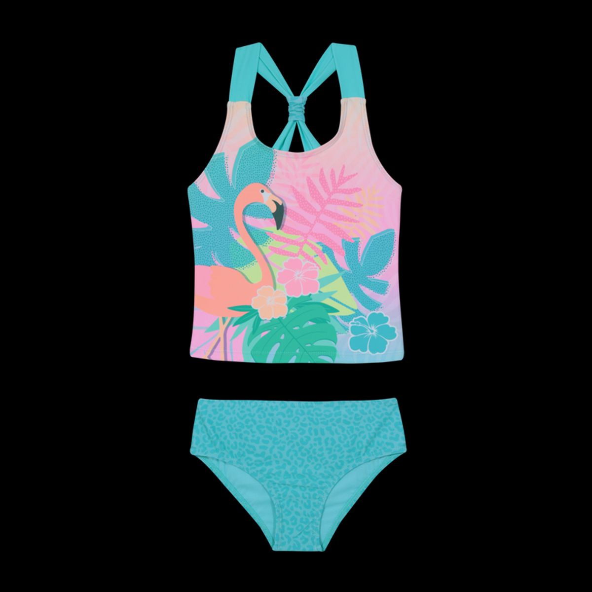 H2O WEAR - Traje de Baño Niña Tankini UV30+ H2O Wear Verde Top Sublimado H2O WEAR