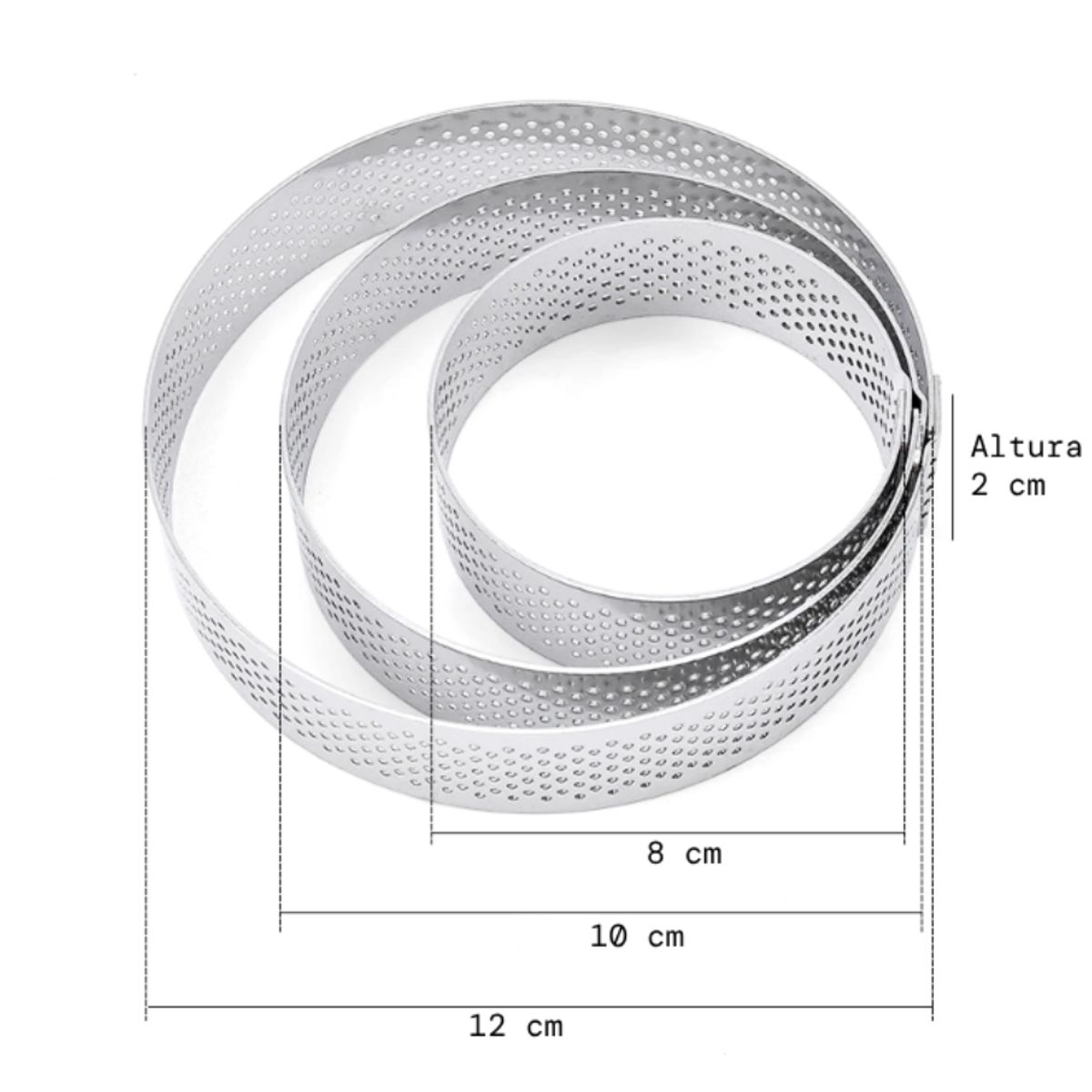 GENERICO - Pack 6 Moldes Aro Molde Microperforado Anillo Reposteria