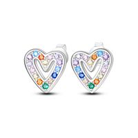 Aros Corazón Y Circones Coloridos En Plata 925