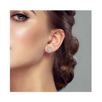 Imagen 2 del producto Aros Corazón Y Circones Coloridos En Plata 925