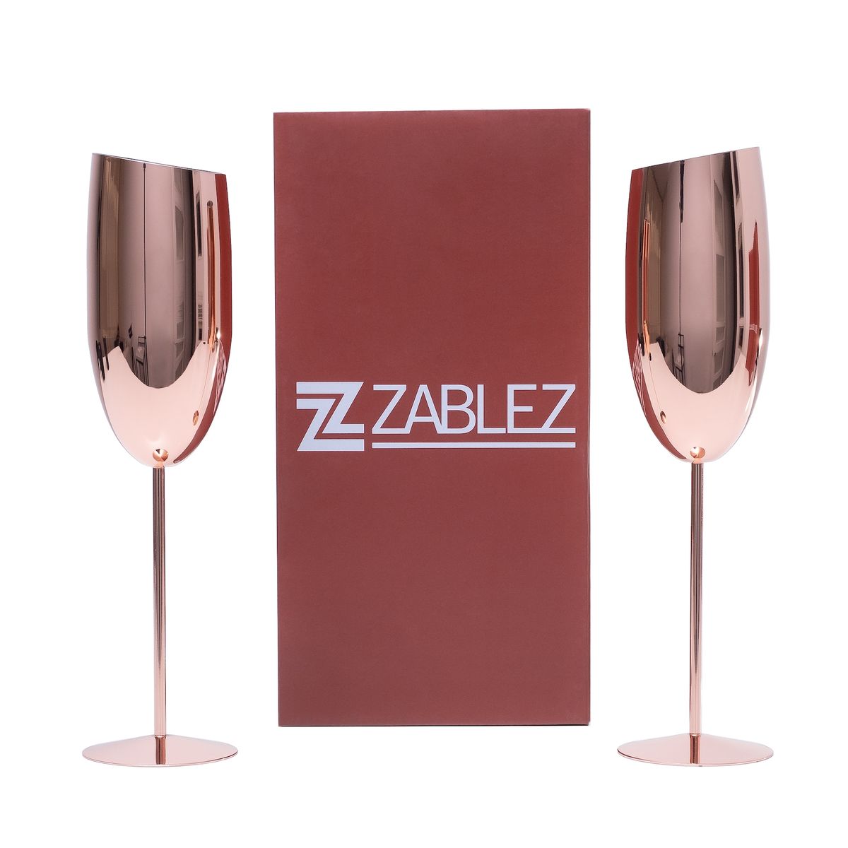 ZZ ZABLEZ - Copas Elegantes de Acero Inoxidable Cobre Espumante Champagne