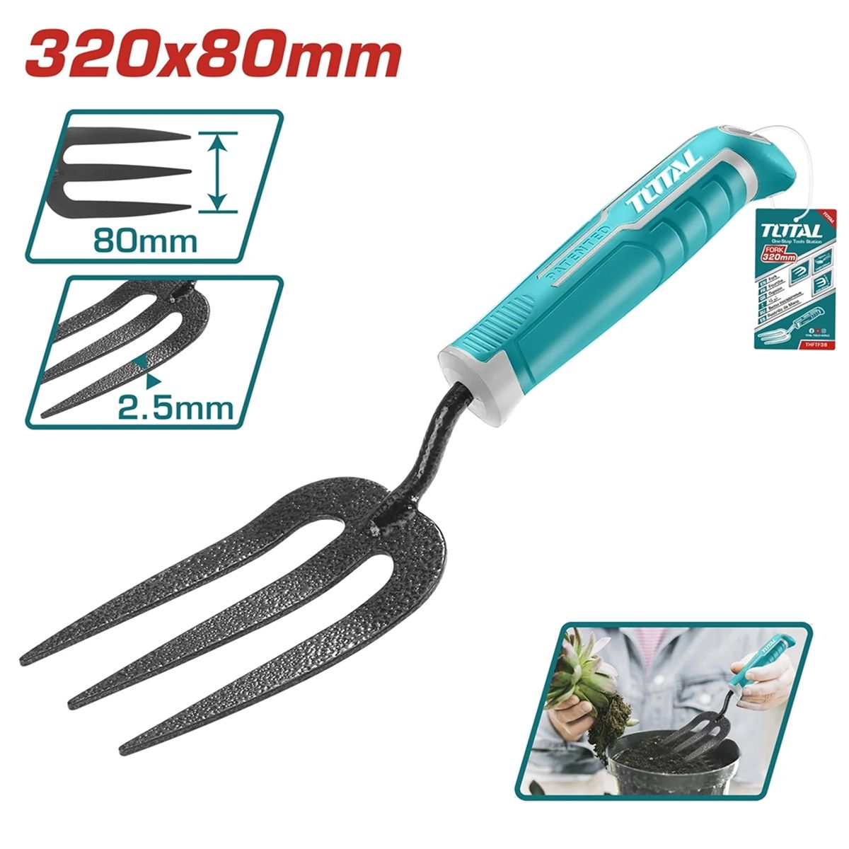 TOTAL TOOLS - Tenedor Horqueta para Jardín TOTAL