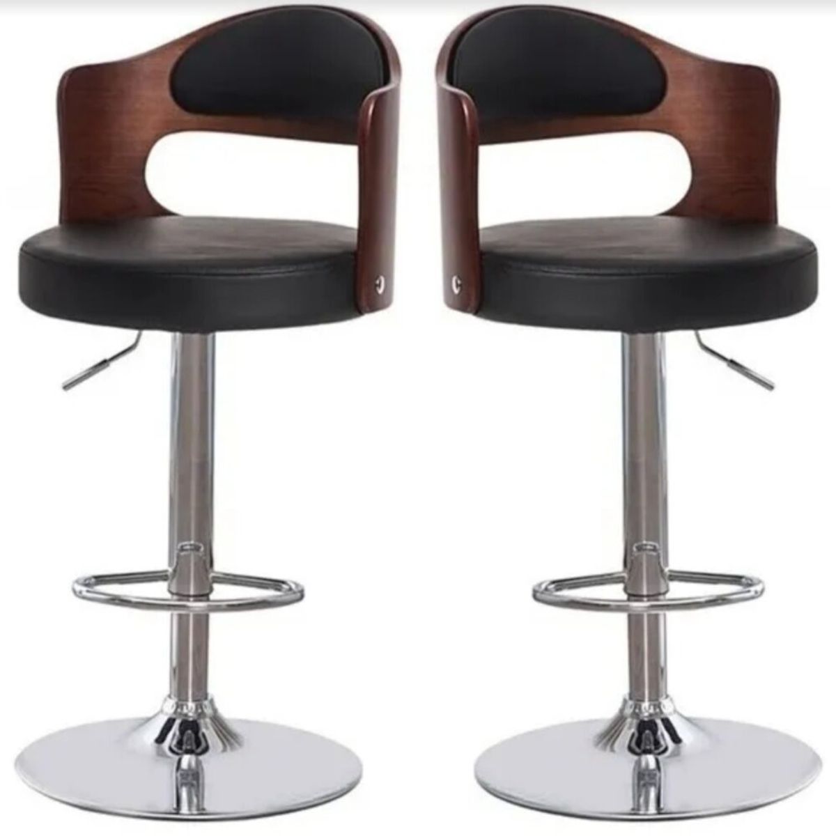 ARTIHOGAR - Pack 2 Sillas Bar Taburete Madera con Respaldo Boscco