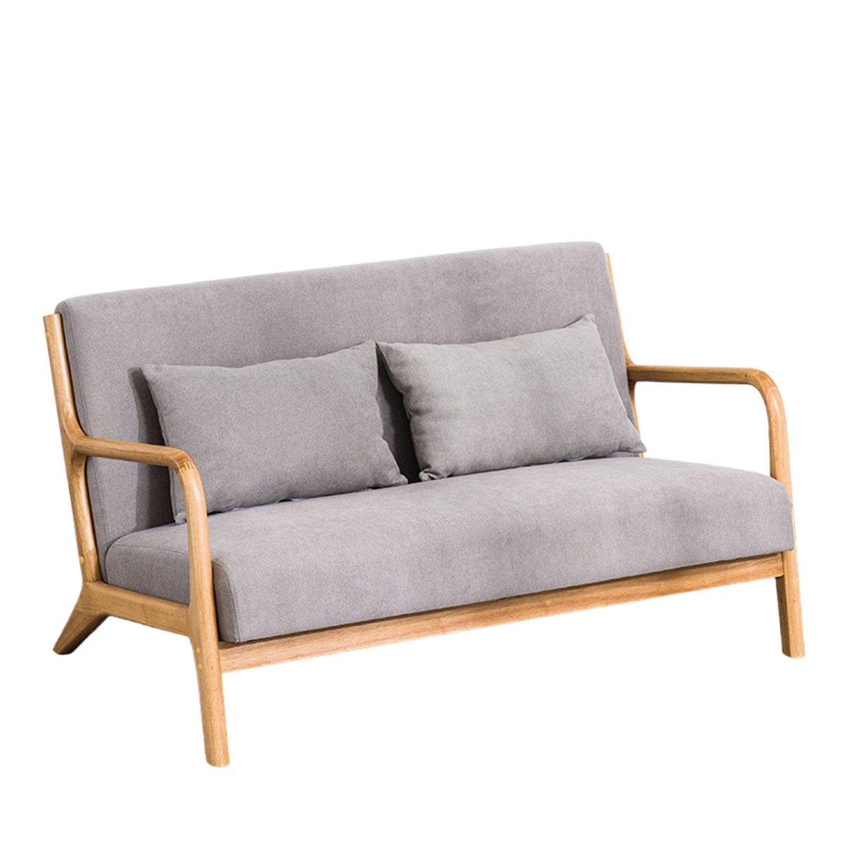 CRUSEC - Sofa de 2 Asientos Moderno de Comedor Con Apoyabrazos Gris