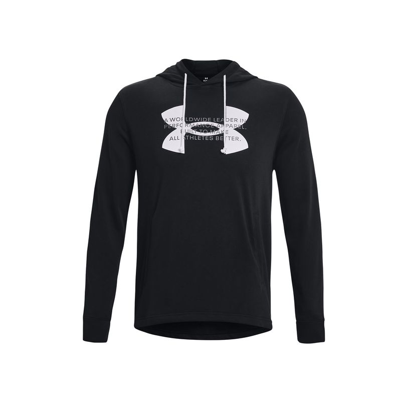 UNDER ARMOUR - Polerón Buzo Hombre Rival Terry Logo Hod Negro UNDER ARMOUR