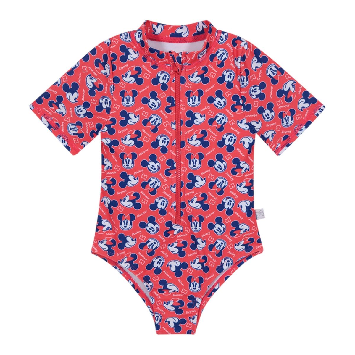 DISNEY - Traje de Baño Bebe Niña Entero UV50+ Disney Minnie Rojo M/Corta DISNEY