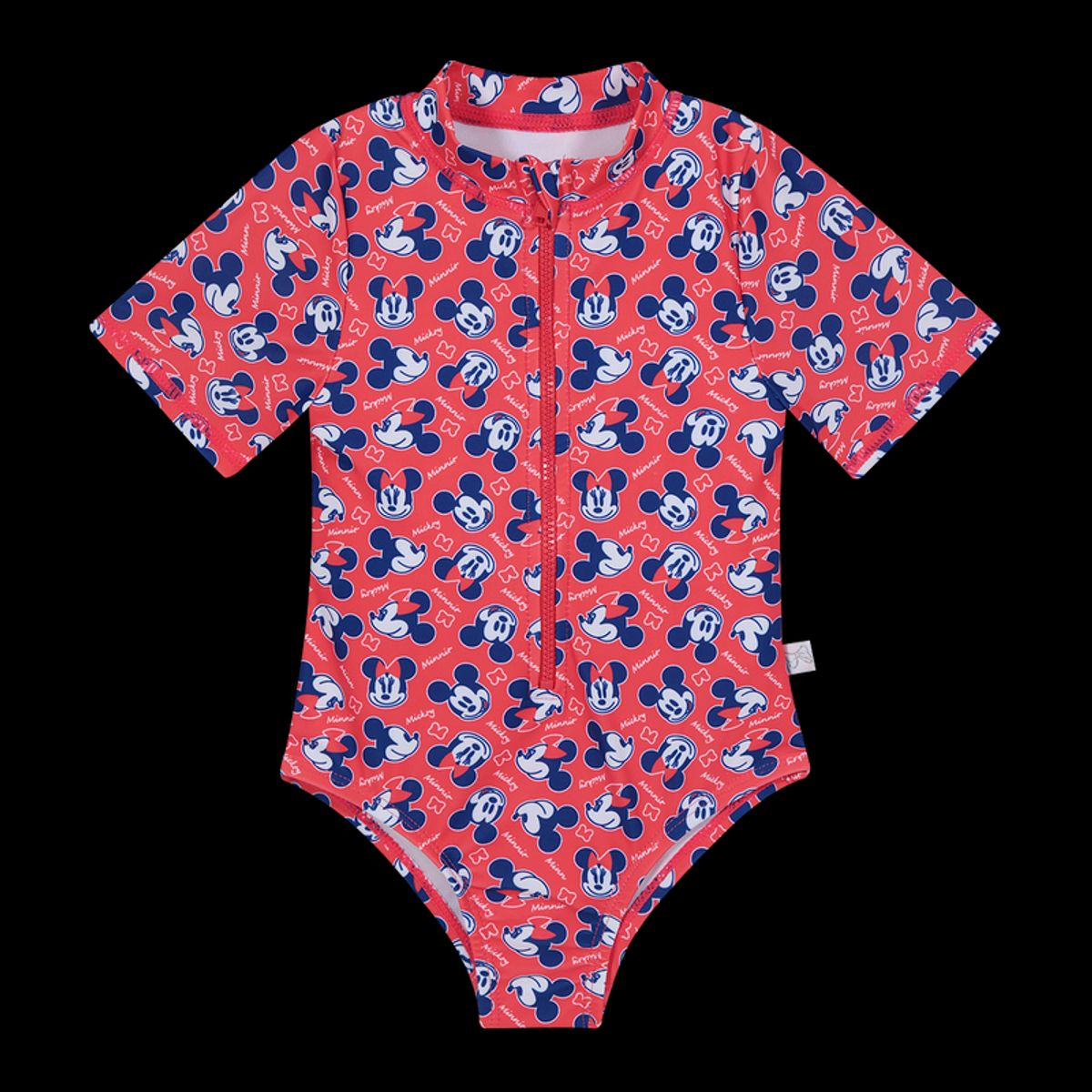 DISNEY - Traje de Baño Bebe Niña Entero UV50+ Disney Minnie Rojo M/Corta DISNEY