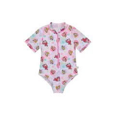 DISNEY - Traje de Baño Bebe Niña Entero Princesa Blanco M/Corta