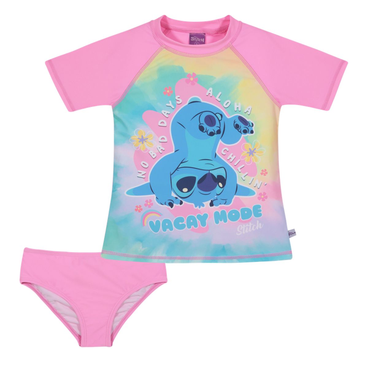 DISNEY - Traje de Baño Niña Set UV Disney Stitch Fucsia M/Corta DISNEY