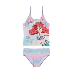 DISNEY - Traje de Baño Niña Tankini Princesas Rosado C/Vuelos