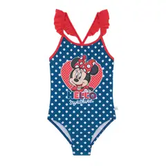 DISNEY - Traje de Baño Niña Entero Minnie Azul C/Vuelos