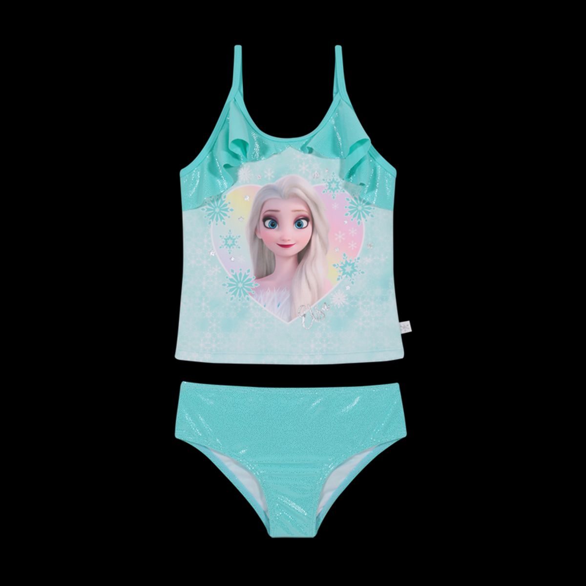 DISNEY - Traje de Baño Niña Tankini Disney Frozen Verde C/Vuelos DISNEY