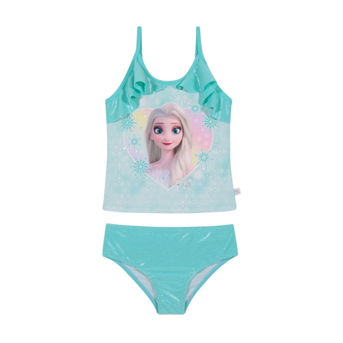 DISNEY - Traje de Baño Niña Tankini Disney Frozen Verde C/Vuelos DISNEY