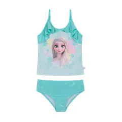 DISNEY - Traje de Baño Niña Tankini Frozen Verde C/Vuelos
