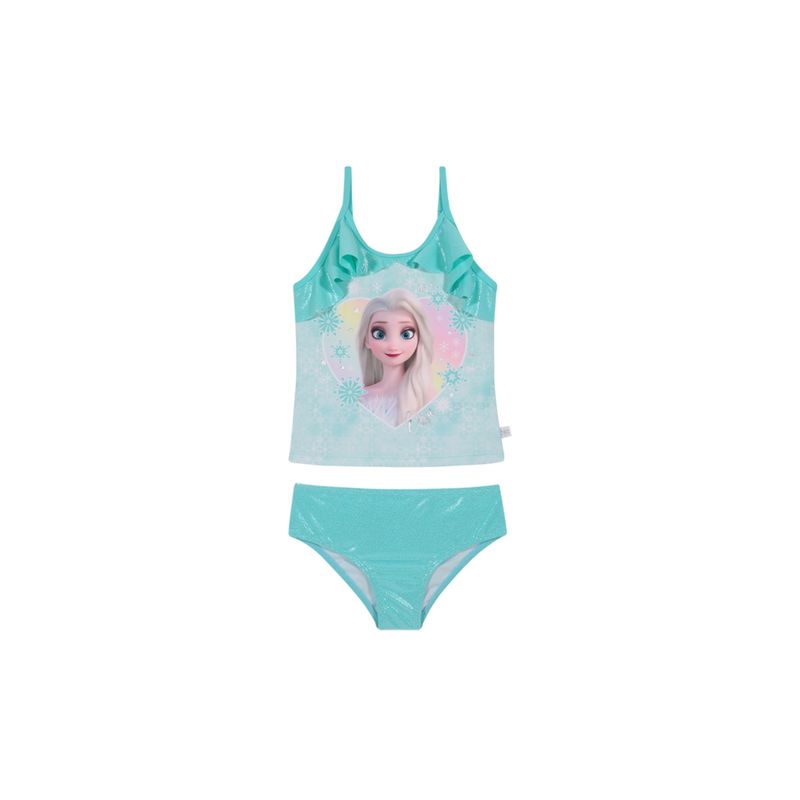 DISNEY - Traje de Baño Niña Tankini Disney Frozen Verde C/Vuelos DISNEY